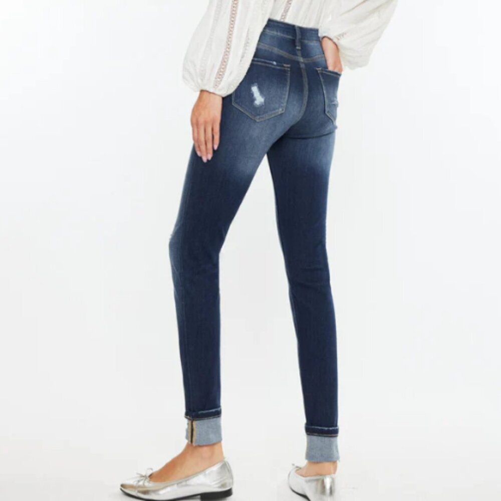 KanCan Chelsea High Rise Super Skinny Dark Wash Blue Jeans Size 11/29 - Picture 2 of 13